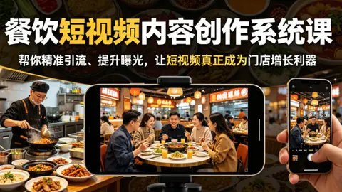 餐饮短视频内容创作系统课，帮你精准引流、提升曝光，让短视频真正成为门店增长利器_乐帮资源库