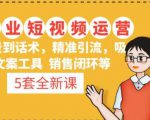 5套·美业短视频运营课从场景到话术·精准引流·吸金文案工具·销售闭环等_乐帮资源库