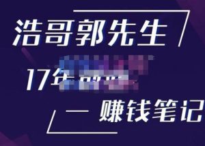 浩哥郭先生17年创业赚米笔记,打开你对很多东西的认知,让你知道原来赚钱或创业不单单是发力就行_乐帮资源库