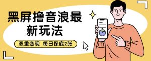 黑屏撸音浪最新玩法，双重变现，每日保底2张【揭秘】_乐帮资源库