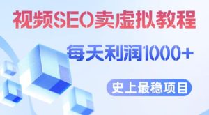 视频SEO出售虚拟产品每天稳定2-5单利润1000+史上最稳定私域变现项目【揭秘】_乐帮资源库