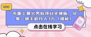市面上最火男粉项目实操版,仅靠一部手机月入3万【揭秘】_乐帮资源库