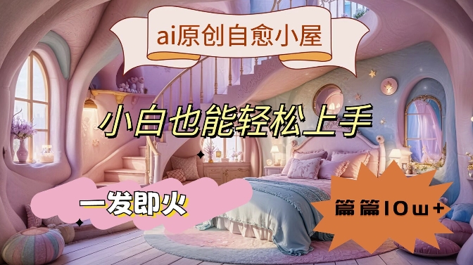 ai原创治愈小屋,小白也能轻松上手,一发即火,篇篇10w+【揭秘】_乐帮资源库