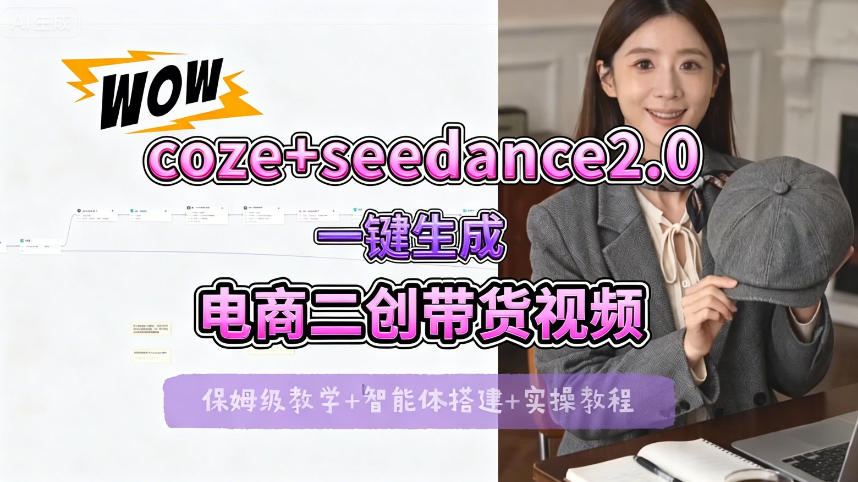 seedance2.0+coze一键生成电商二创带货视频,全流程保姆级教学_乐帮资源库